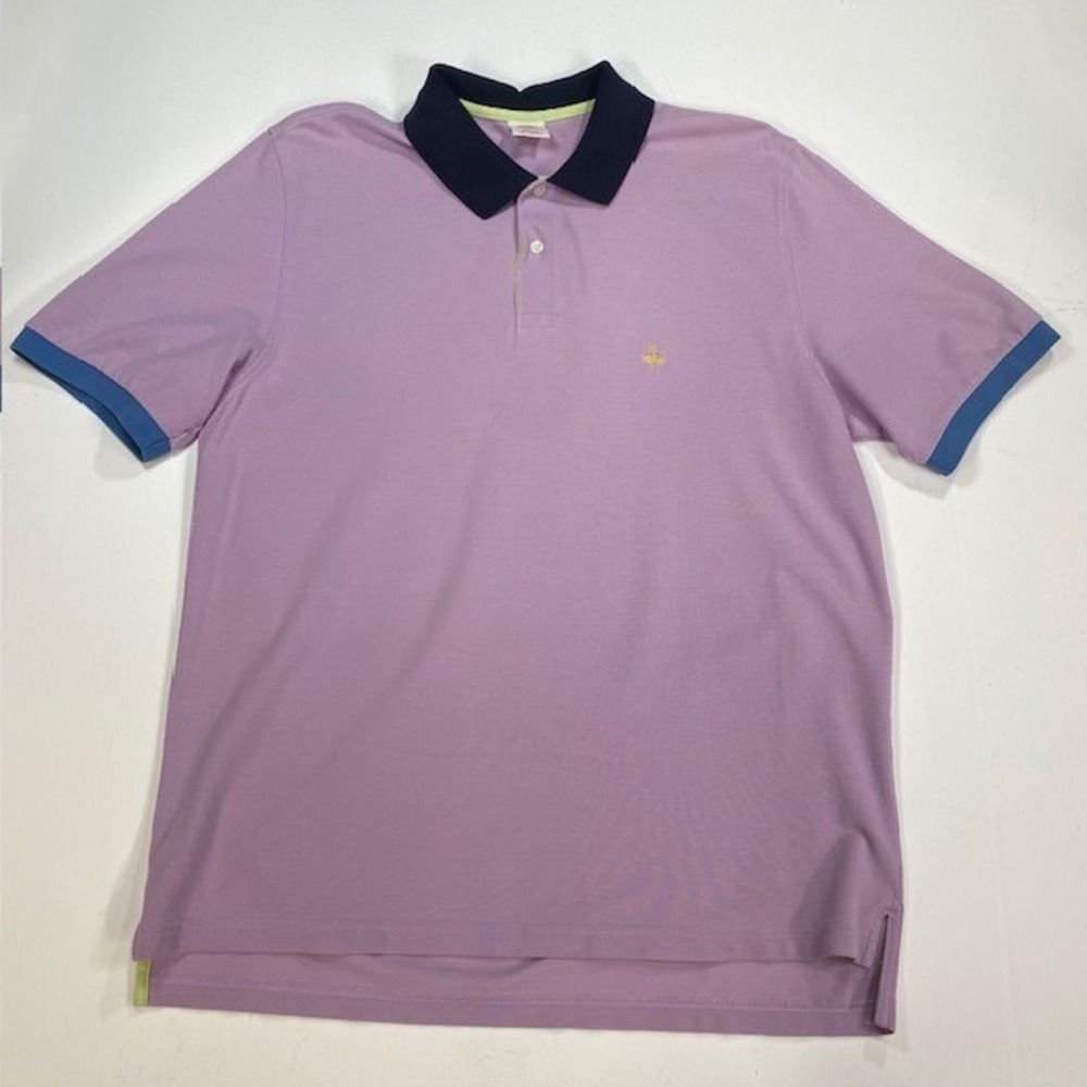 Brooks Brothers Performance Polo Shirt Mens Large Lavender Cotton Original‎ Fit